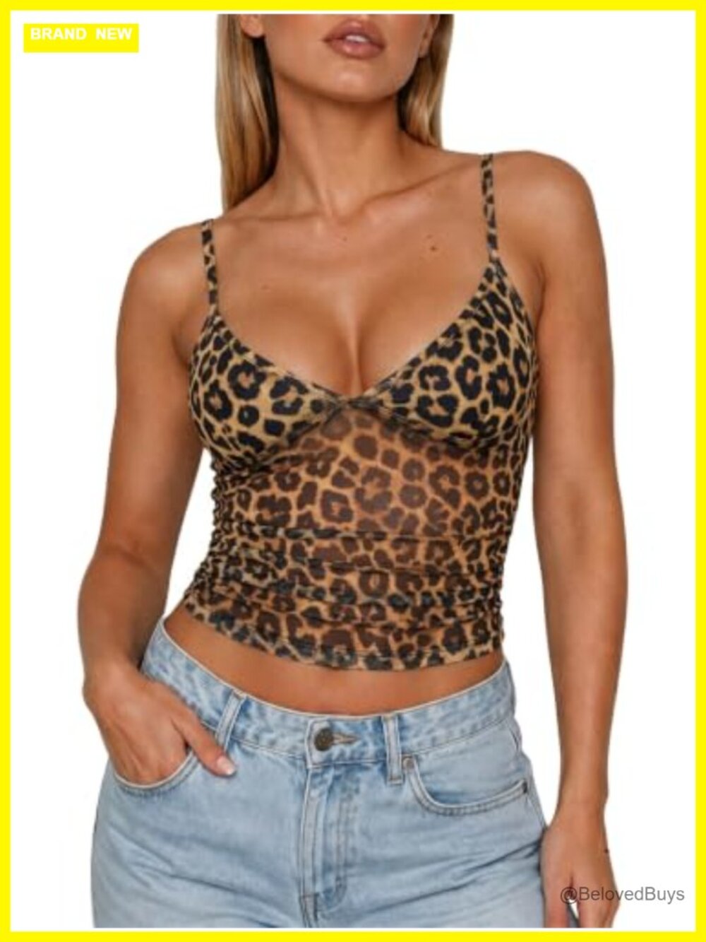 Sheer Mesh Crop Top Ruched V Neck Spaghetti Strap Going Out Party Top